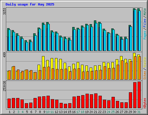 Daily usage for May 2025