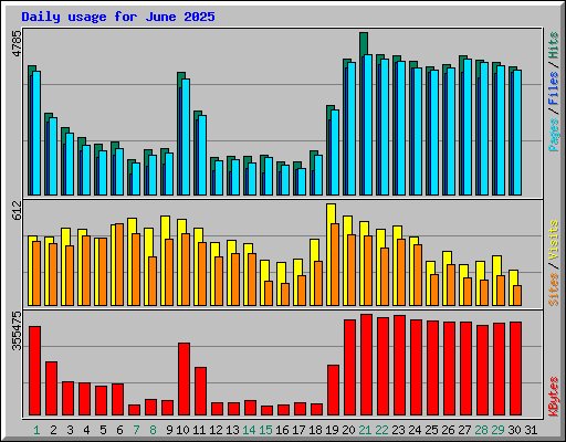 Daily usage for June 2025