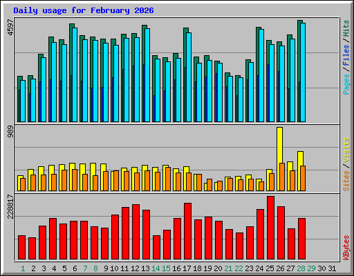 Daily usage for February 2026