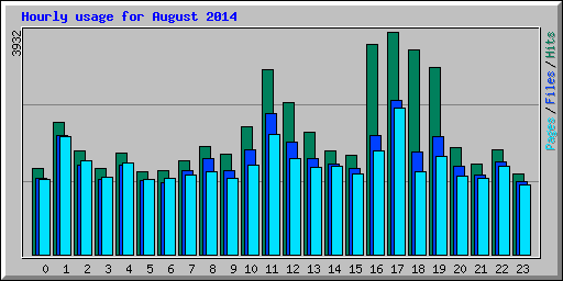 Hourly usage for August 2014
