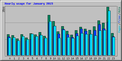 Hourly usage for January 2015