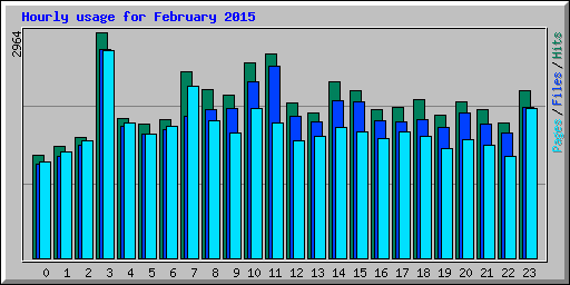 Hourly usage for February 2015
