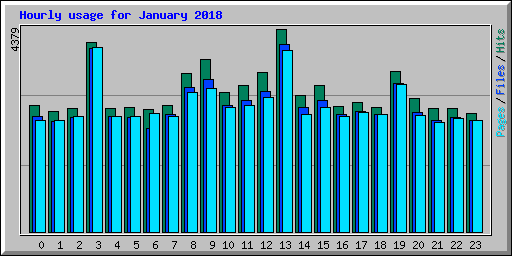 Hourly usage for January 2018