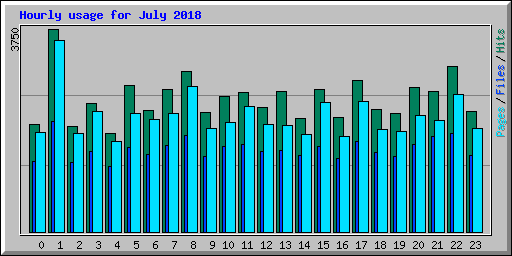 Hourly usage for July 2018