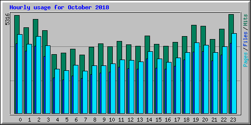 Hourly usage for October 2018
