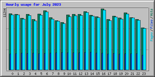 Hourly usage for July 2023