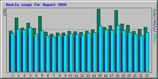 Hourly usage for August 2026